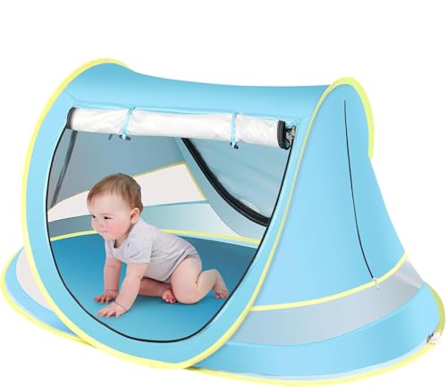 Blue Baby Beach Tent Pop-Up Toddler Sun Shade for Camping & Beach Trips