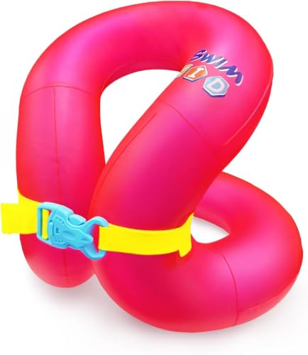 Kids Inflatable Swim Vest for 3-12 Years Pink, 50-90lbs, Toddler Pool Floaties