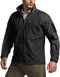 CQR Men's Tactical Softshell Jacket Large Operator X Black - Winter Warm Fleece, Water-Resistant Outdoor Coat