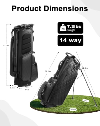 Findway 14-Way Golf Stand Bag with Full-Length Dividers, Waterproof & Lightweight