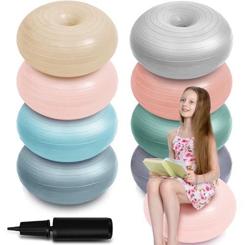 Lewtemi 8 Pcs Flexible Classroom Seating with Morandi Colors, 20" Donut Chairs