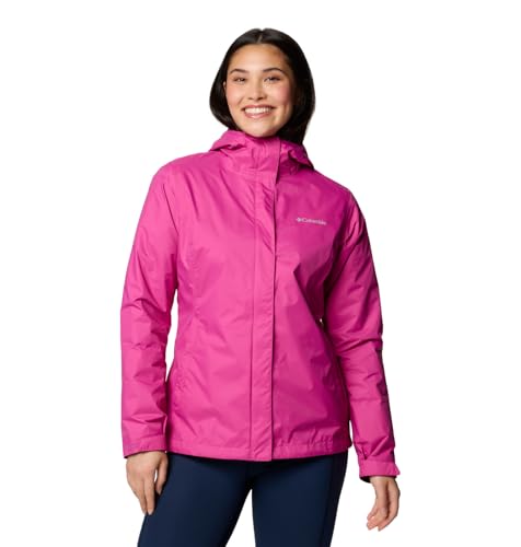Women's Waterproof Fuchsia Rain Jacket - Arcadia II, Medium