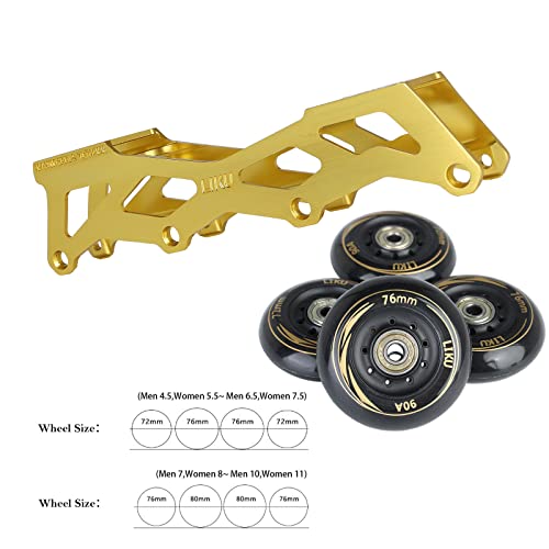 LIKU Unisex Gold Inline Skates Men 8/Women 9 Fitness Roller Skates