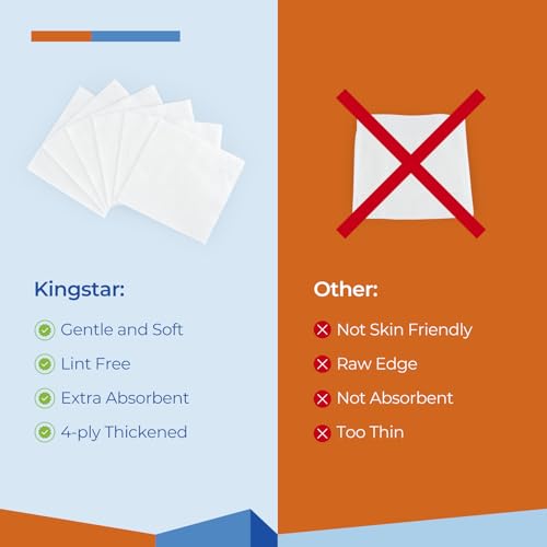 Kingstar Sterile Nonwoven Gauze Pads 4x4 Inches Pack of 120 - Medical First Aid