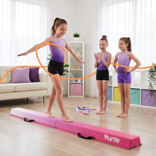 Hurtle Foldable Balance Beam for Kids and Toddlers - Purple 8FT with Carry Bag
