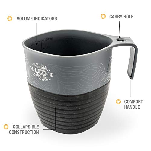 UCO Collapsible Camping Cup 12oz with Handle - Retro Sunrise / Venture 2 Pack
