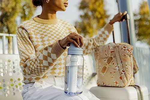 LifeStraw Go 1L Water Filter Bottle 2-Pack - Icelandic Blue & Aegean Sea