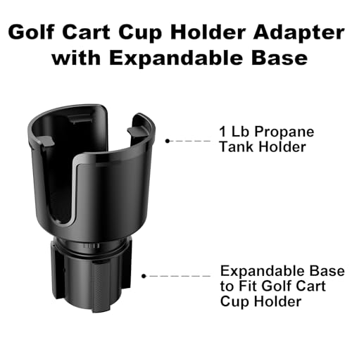 Golf Cart Cup Holder Adapter for Propane Tanks & Drink Containers