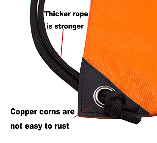 HOLYLUCK Drawstring Backpack Bag Sport Gym Sackpack - Orange