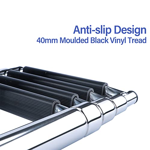 4 Step Telescopic Boat Ladder - Stainless Steel Marine Dock & Pontoon Ladder - Max 900lb Capacity - Hoffen