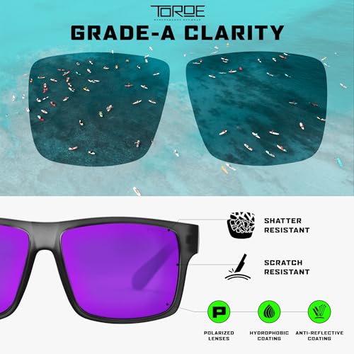 Unisex Polarized Full-Frame Sunglasses - TR90 Frame UV Protection Frost Grey & Purple