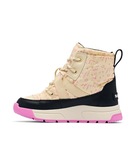 Kids SOREL Whitney III Mid Waterproof Winter Boots - Big Kid Honey White/Black