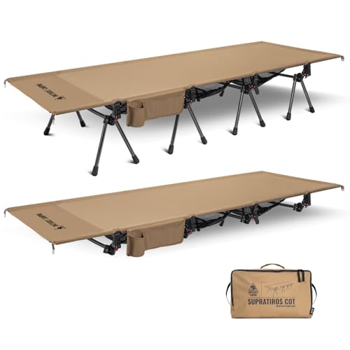 Extra Large Camping Cot with Extending Legs - Coyote Brown