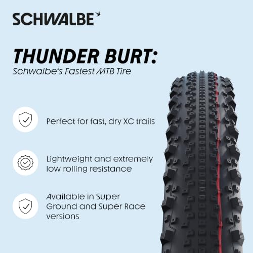 Schwalbe Thunder Burt 29x2.25 Tubeless MTB Tire - Fast Dry XC Trail Performance