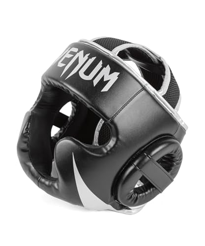 Venum Challenger Headgear - Black & Silver, One Size, Martial Arts Protective Gear