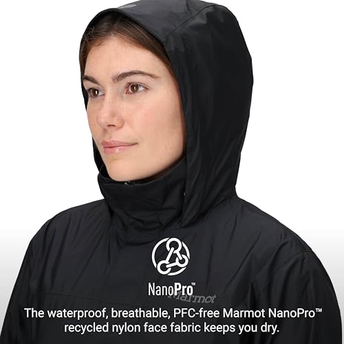 Marmot Women's Precip Eco Waterproof Rain Jacket - Large Black, Latest Collection