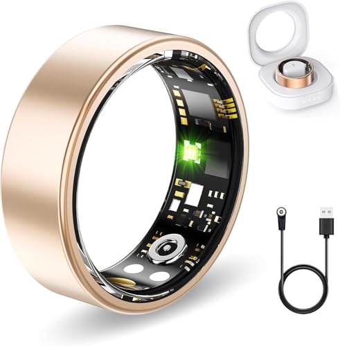 FKGZJF Smart Fitness Ring for Women Men Rose Gold 10# Heart Rate Sleep Tracker