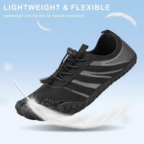 Water Shoes for Women and Men Quick-Dry Aqua Shoes - Black 8 Women / 6.5 Men