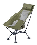 iClimb Green Ultralight Folding Anti-Sinking Camping Chair - High Back, 16.5 Inch Seat