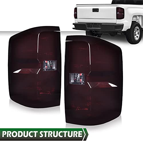 2016-2019 Smoky Rear Tail Lights Fit Chevy Silverado 1500 2500 HD