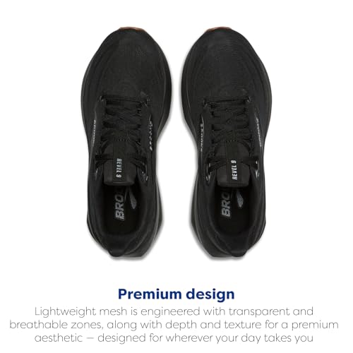 Brooks Men’s Revel 9 Running Shoes - Black/Ebony/Biscuit, Size 12
