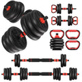 40LBS Adjustable Dumbbell Set with Kettlebell Handle - 4-in-1 Home Gym Equipment, Black