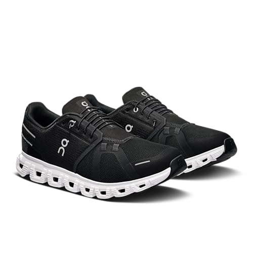 Men's Cloud 6 Sneakers - Black & White 10.5 Comfortable Athletic Shoes