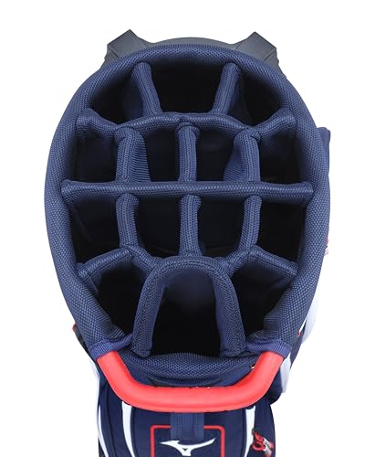Mizuno BR-DX 14-Way Hybrid Golf Stand Bag Navy Red - Cart & Walking Support