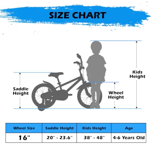 WEIZE Kids Bike 16 Inch Bicycle for Boys & Girls - White/Black, Lightweight, Beginner-Friendly