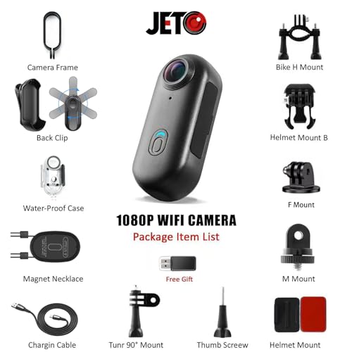 Mini Body Camera 1080P with 128GB Storage, Wearable Motorcycle POV with Waterproof Case - 128GB Cycling Kit