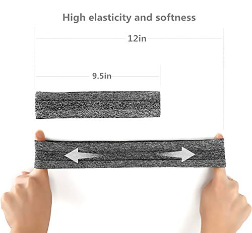 QiShang Sweat Bands - 6-Pack Non-Slip Headbands for Women | Moisture-Wicking Workout Gear