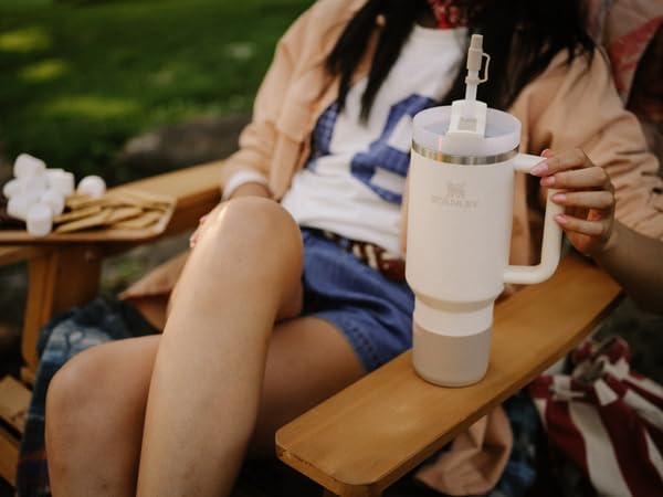 Stanley Quencher Boot and Straw Cover Cap - Anti-Slip Silicone Protector for 20 & 30 oz Tumblers | Azure