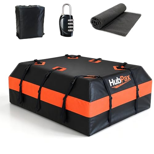 20 Cu Ft Car Rooftop Cargo Carrier Bag - Waterproof, No Rack, Easy Install