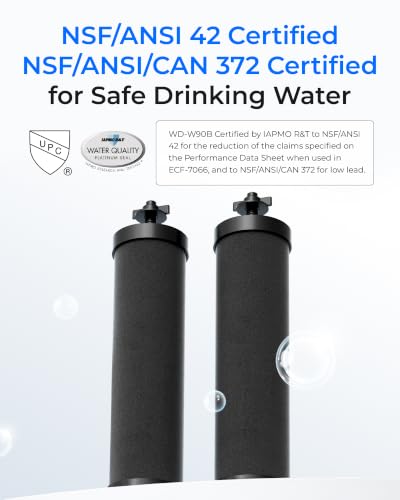 Waterdrop Silver Ions Black Water Filter Replacement for Berkey BB9-2 — Includes 2 Filters