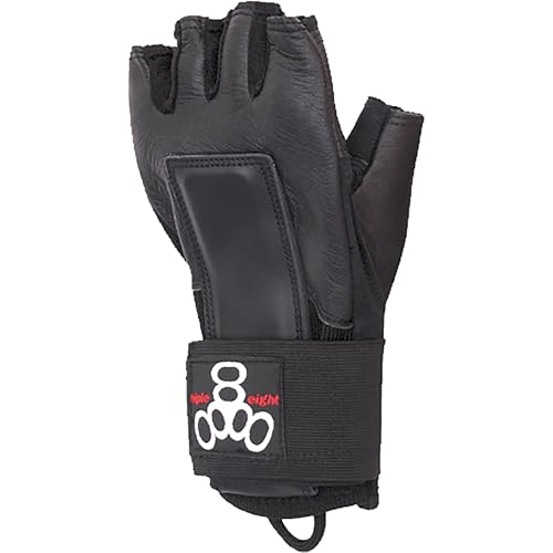 Triple Eight Hired Hands Glove Black Small Wrist Protection for Skateboarding & Roller Derby