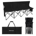 G GOOD GAIN Portable Soccer Bench 4 Seats Black - Foldable, No Assembly