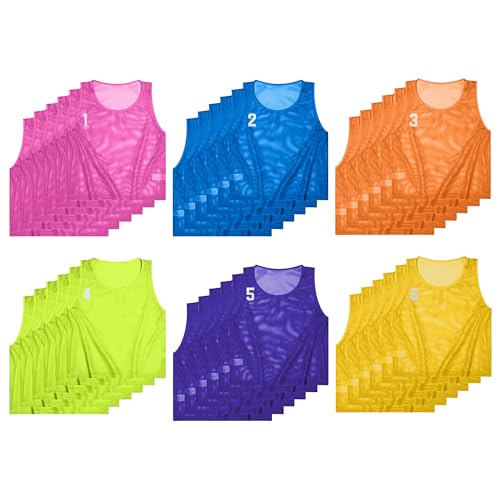 Youth Nylon Mesh Practice Pinnies for Sports - Green, Dark Blue, Orange, Pink, Yellow, S / Youth / 72