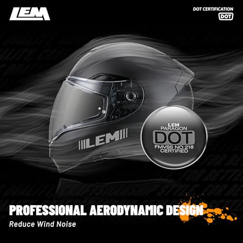 Full Face Motorcycle Helmet for Adults - Medium, Matte Black, DOT Certified