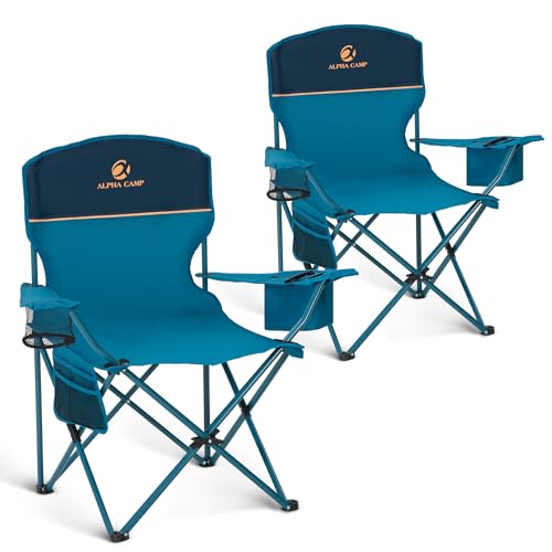 High Point Sports Blue Portable Camping Chair for Adults 250 lbs Support - Foldable & Lightweight