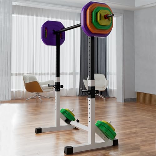 Adjustable Squat Rack with Safety Lock, 550LBS Max Load for Home Gym
