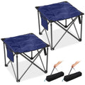 FUNDANGO Blue 2-Pack Padded Camping Stools 18.1in Support 440Lbs Foldable