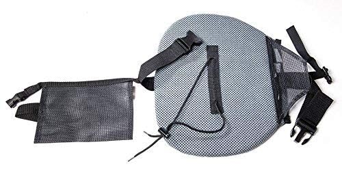 Black Cushioned Canoe Seat Pad with Water Bottle Holder - Yakpads