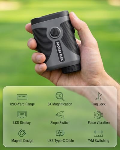 Mossy Oak Golf Rangefinder with Slope Switch 1200Y Long Range & HD View
