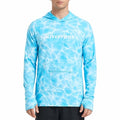 Riverruns UPF 50+ Fishing Hoodie with Neck Gaiter & Thumbholes - Large / Water Ripple Camoblue