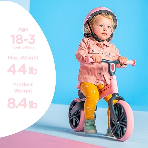 Pink Yvolution Y Velo Junior 9-Inch Balance Bike for Toddlers Ages 18 Months-3 Years