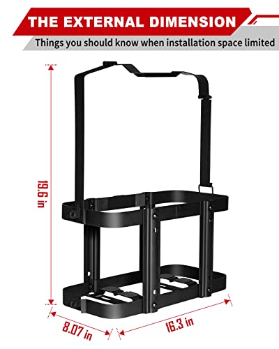 Racewill 2 Pack Black Lockable 5 Gallon Jerry Can Mounting Holders for Gas Cans