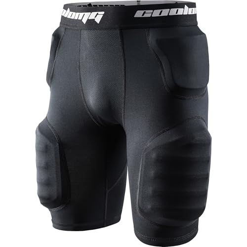 Adult Football Girdle with Cup Pocket - Black, Medium, 5 Pad Protection