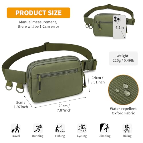 HUNTVP Tactical Fanny Pack Small Waist Bag - Army Green