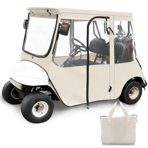 Golf Cart Rain Enclosure for EZGO 2-Seaters with Clear Windows - Heavy Duty Waterproof Cover