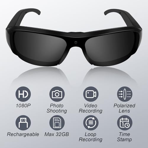 16GB HD Video Camera Sunglasses Polarized UV Protection Sport Action Glasses